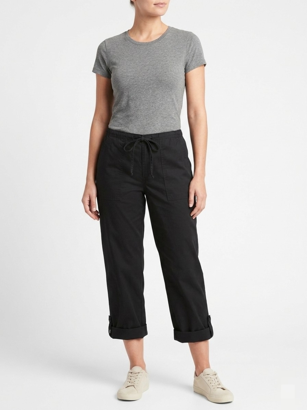 Cherokee Adjustable Roll-Tab Cropped Pants